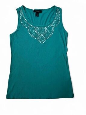 Style & Co. Teal Jewel-Embellished Tank Top